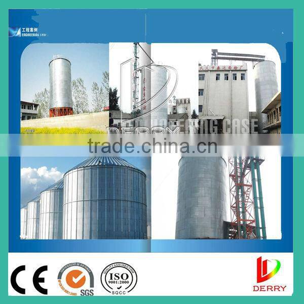 High strength galvanized steel silo for grain with flat bottom silo