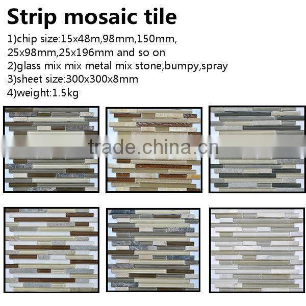 Classic Slate mix crystal glass mosaic tile