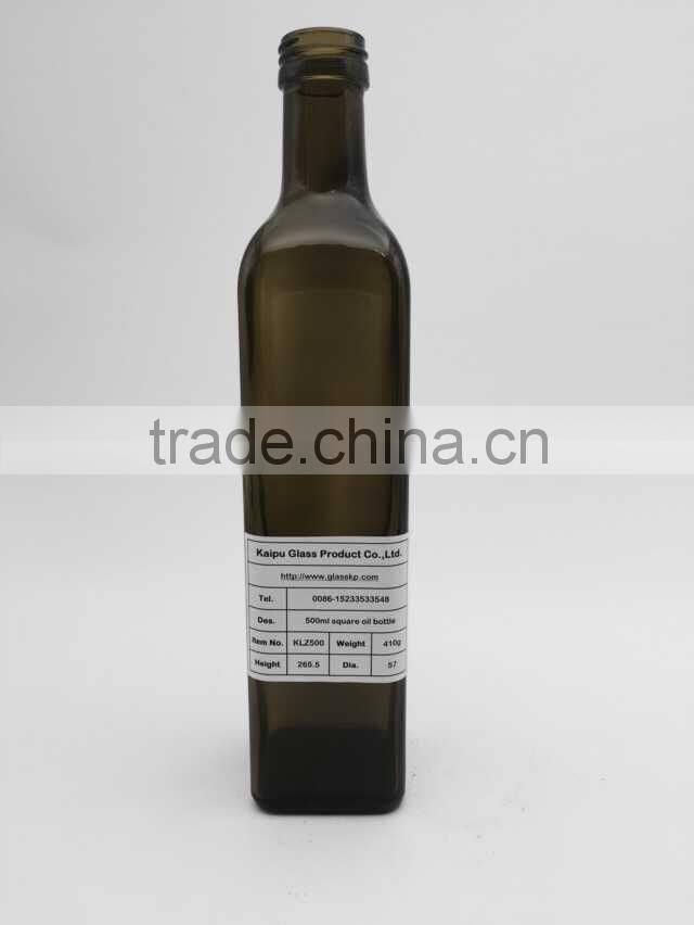 Wholesales Square 500ML Olive oil Bottle