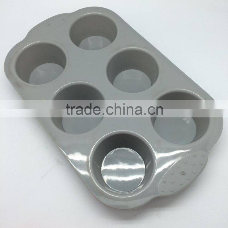 Beautiful Food Grade Silicone 6 cup cake Pan for Baking muffin Cakes