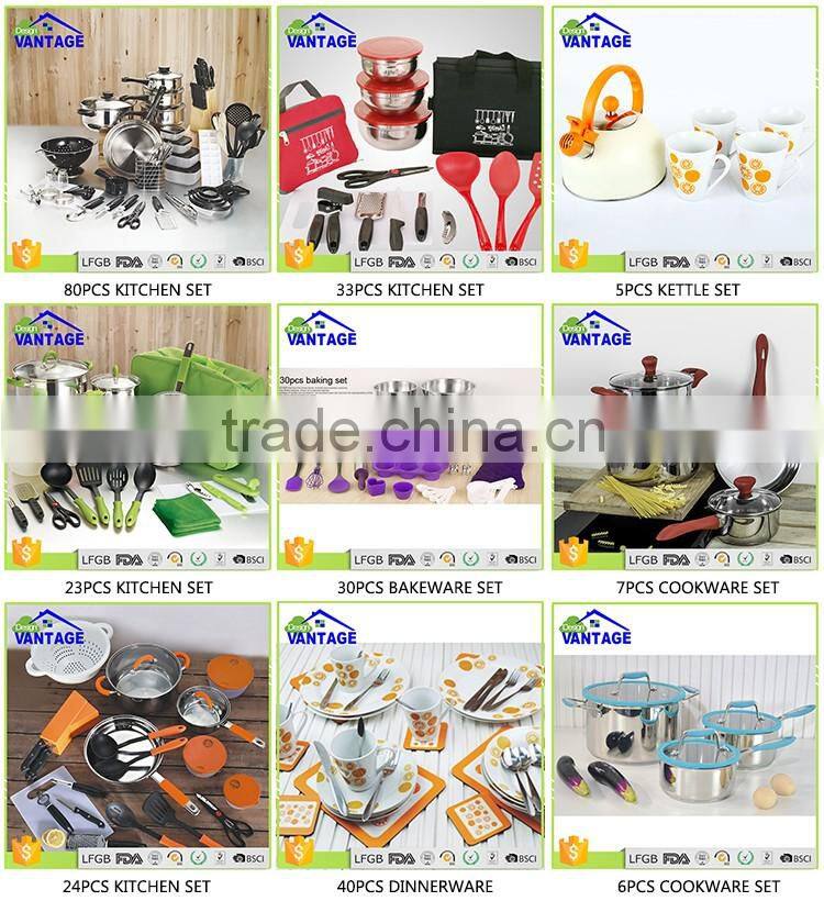 9pcs cooking frypa, cassorle, saucepan stainless steel non-stick cookware set for ceramic cooker