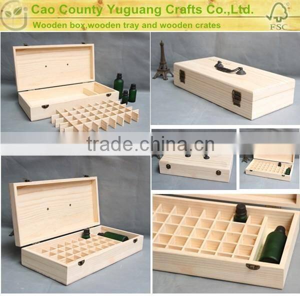 Factory professional custom wooden essential oil box with removable dividers