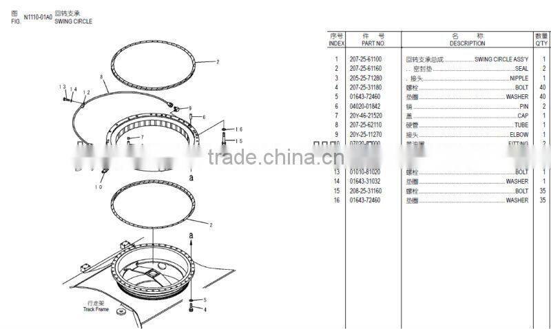 PC300 swing circle assy 207-25-61100