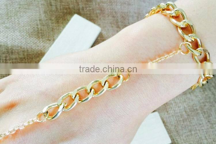 Saudi India wedding bridal gold chain bracelet rings
