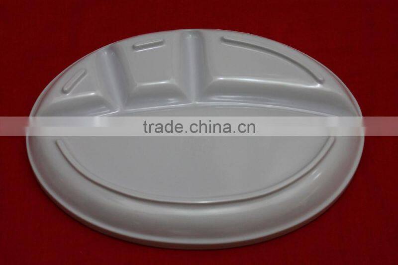 Malaysia Made Melamine 4 Compartments Oval Food Plate
