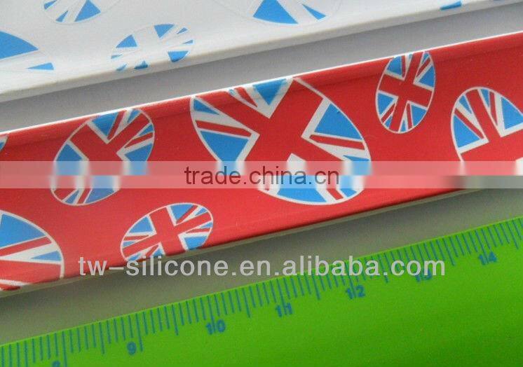 custom silicone wrist band ruler slap ruler