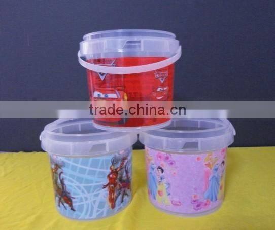 5L plastic clear bucket yogurt with handle