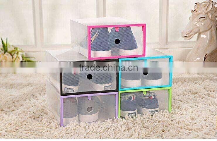 2016 best selling clear plastic shoes storage box household articles bins for sale