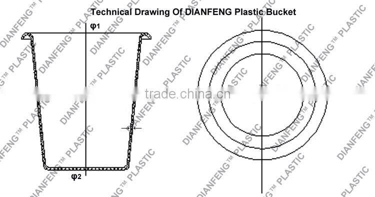 Environmental Protection Use 75L To 3000L Plastic Clear bucket