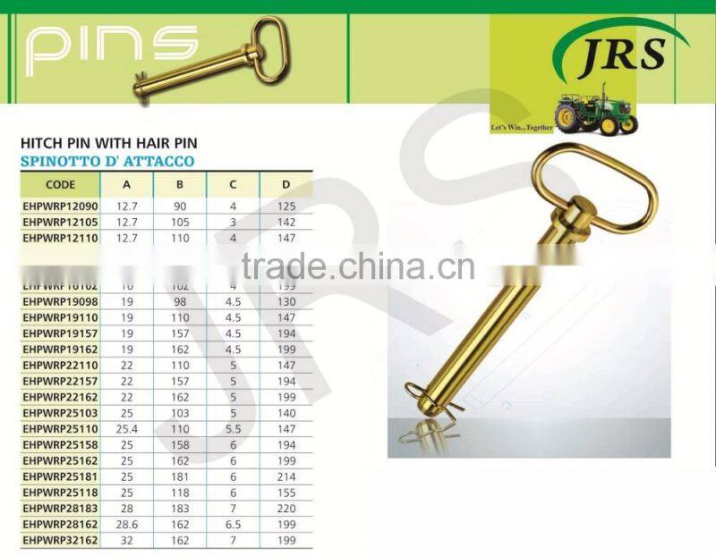 Tractor Part Hitch Pin with hair pin for sale