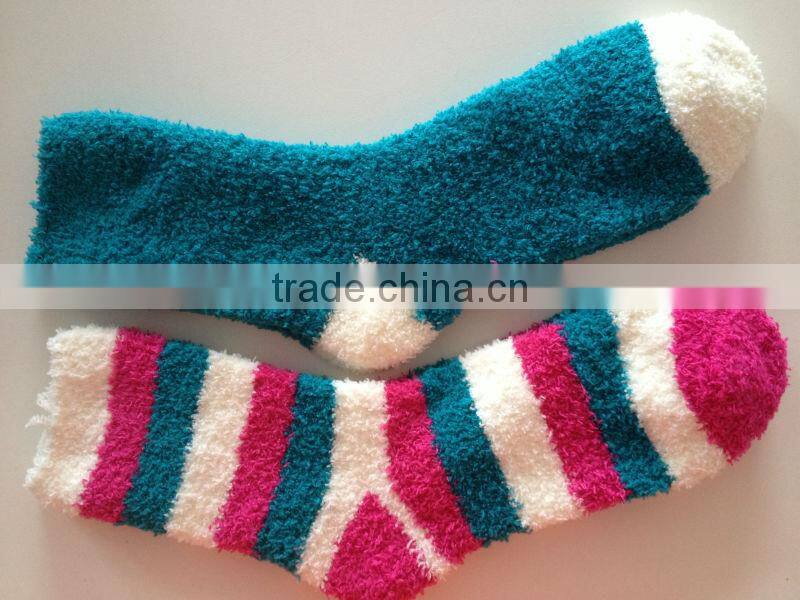 lady's fluffy socks/women indoor microfiber fuzzy socks ,women floor socks