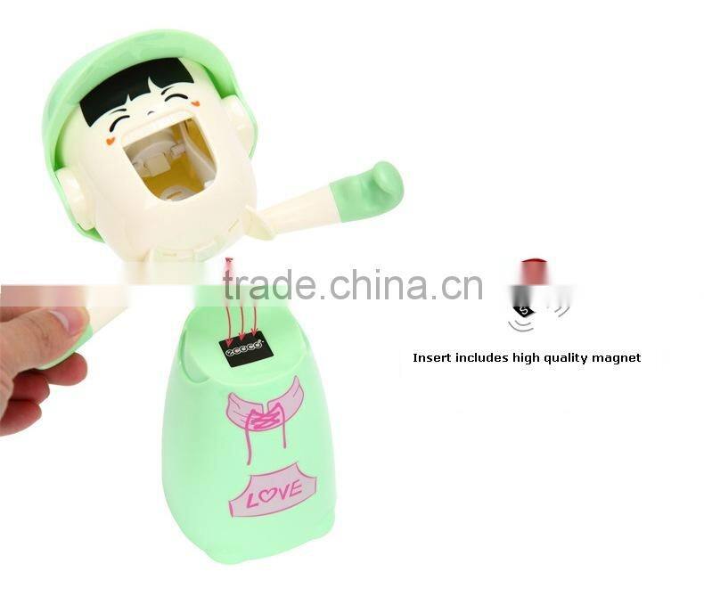 kids automatic toothpaste dispenser toothbrush holder tumbler set