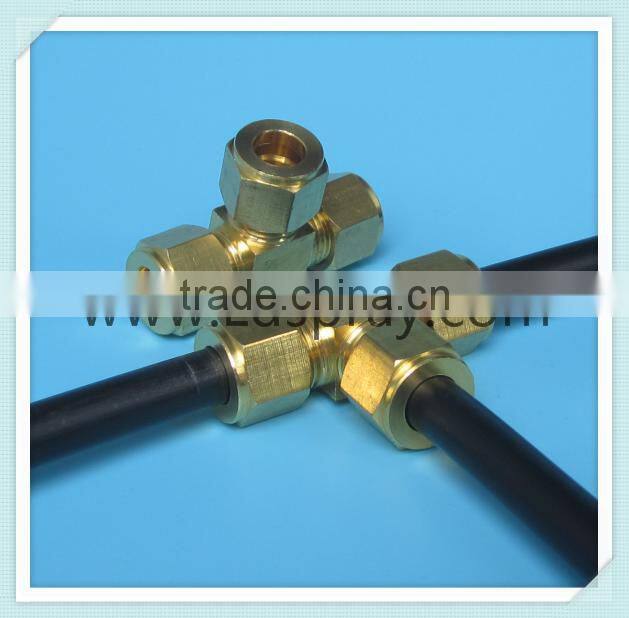 3/8" or 9.52mm Threaded type brass Tee connector in mist system field