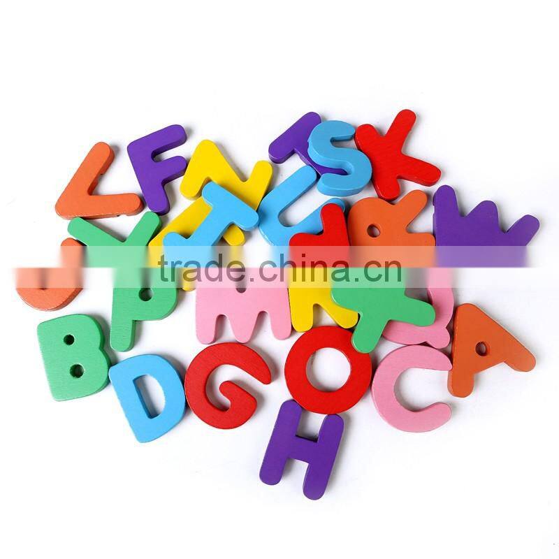 High quality wood toy alphabet learning puzzle for preschool children