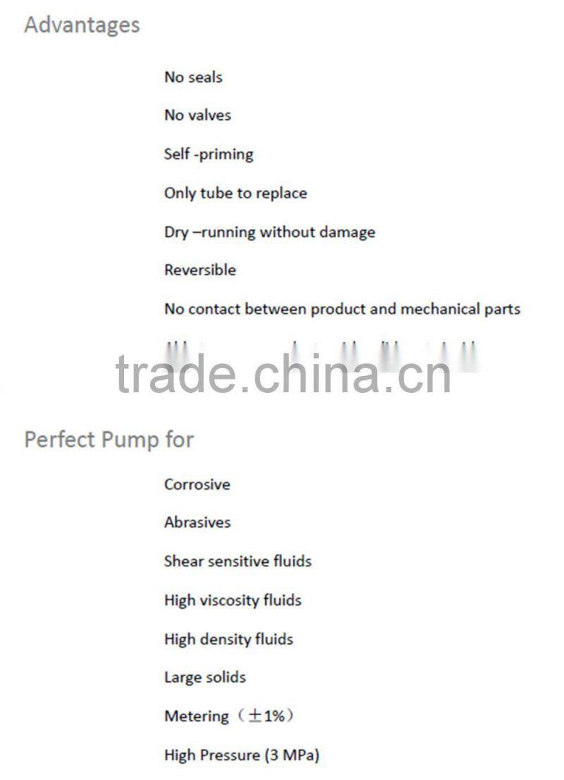 OEM Supplier GH Series Hose Squeeze industrial Peristalting Pump