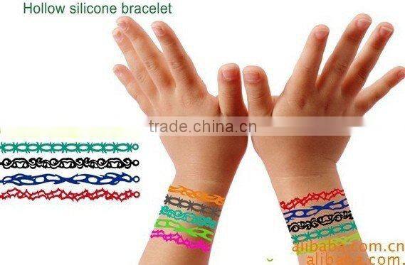 Hot!!! Hollow silicone bracelet/wristband