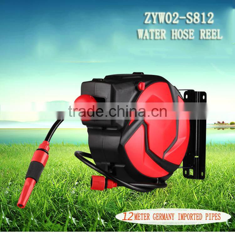 Auto extension retractable water hose reel garden tools