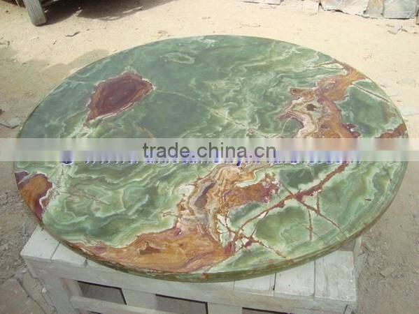 POLISHED DARK GREEN ONYX TABLE TOPS COLLECTION