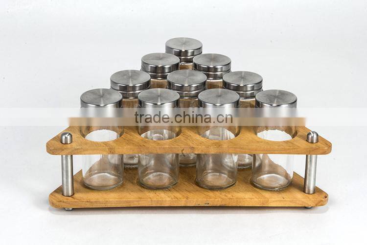 Glass & Stainless oil vinegar salt and pepper set