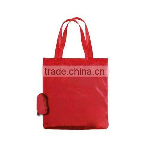 Promotional foldable zipper tote bag in pouch with belt clip