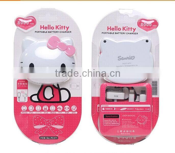 Hello Kitty shape real 4400mAh cartoon power bank