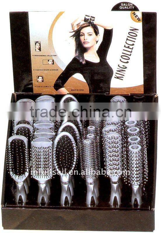 hairdressing hair comb brush set with rubber handle