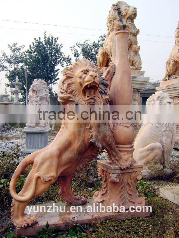 hand carved marble stone lion statue sculpture garden yard decoration item