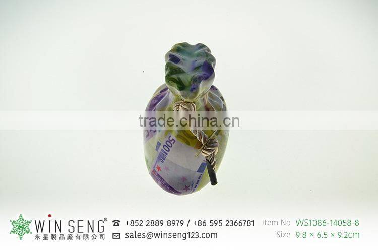 small mini customize ceramic money bag shape coin bank