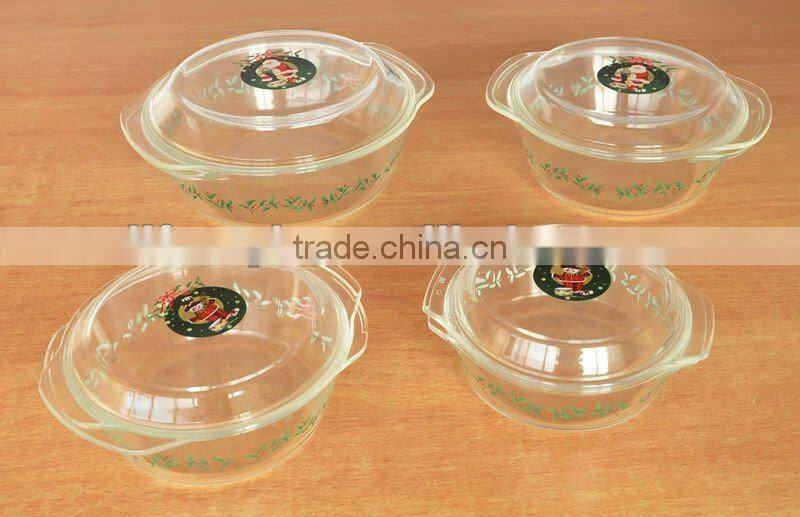 Round pyrex glass microwave oven bakeware
