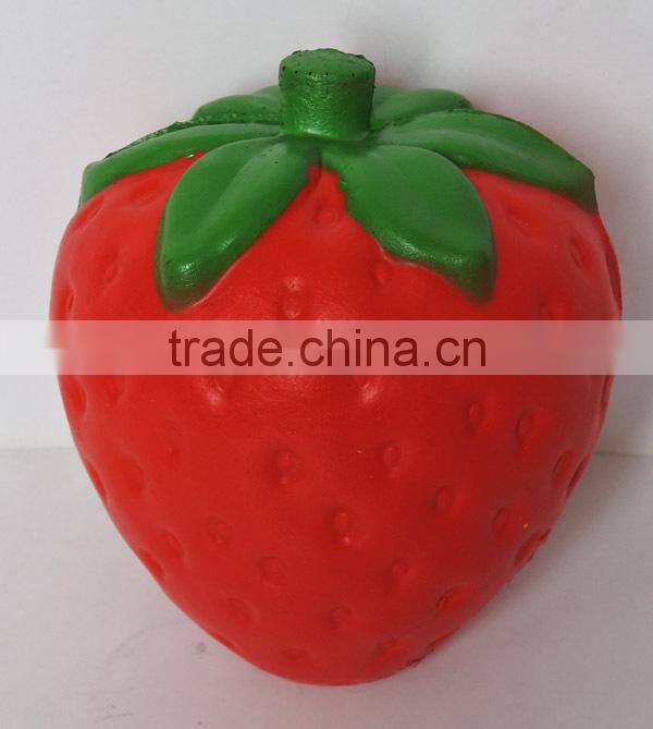Soft foam scented slow rising squishy PU strawberry stress toy
