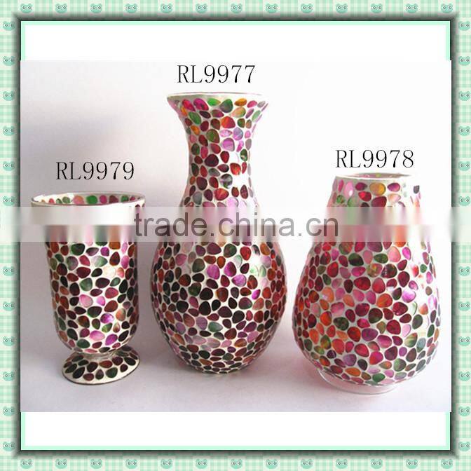 Various Styles Iridescent Colored Glass Vase Wedding Christmas Centerpieces