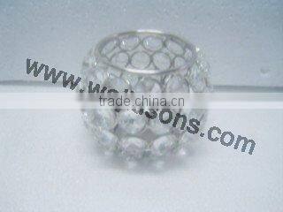 New design silver metal candle holder with crystal