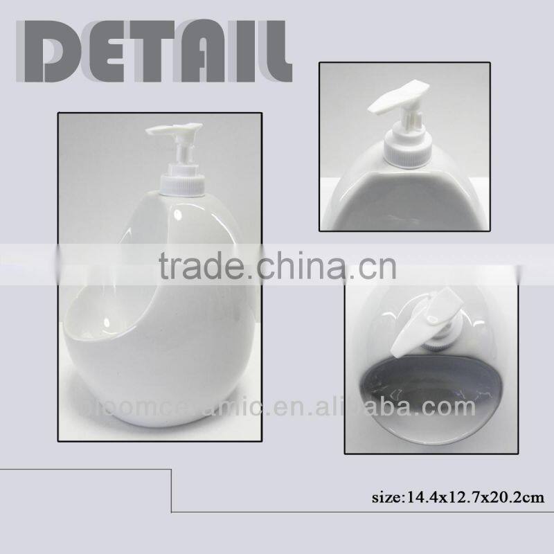 White eco ceramic lotion bottle for wholesale
