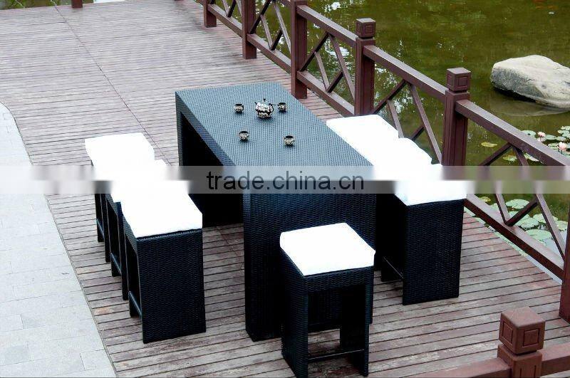 rattan bar table and stool