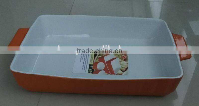 Ceramic platters dolomite bake ware for baking in the oven