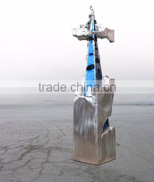 famous chinese sculptures metal craft stainless steel modern sculpture