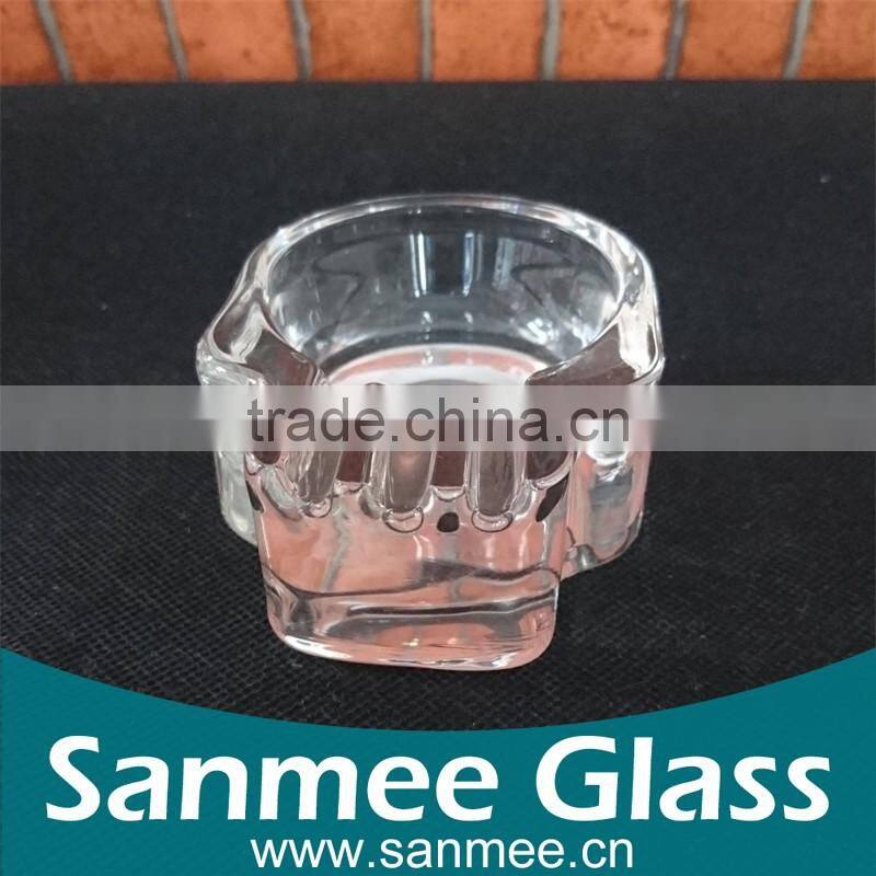 2016 Latest Design Cheap Price Skull Shaped Glass Cigar Ashtrays
