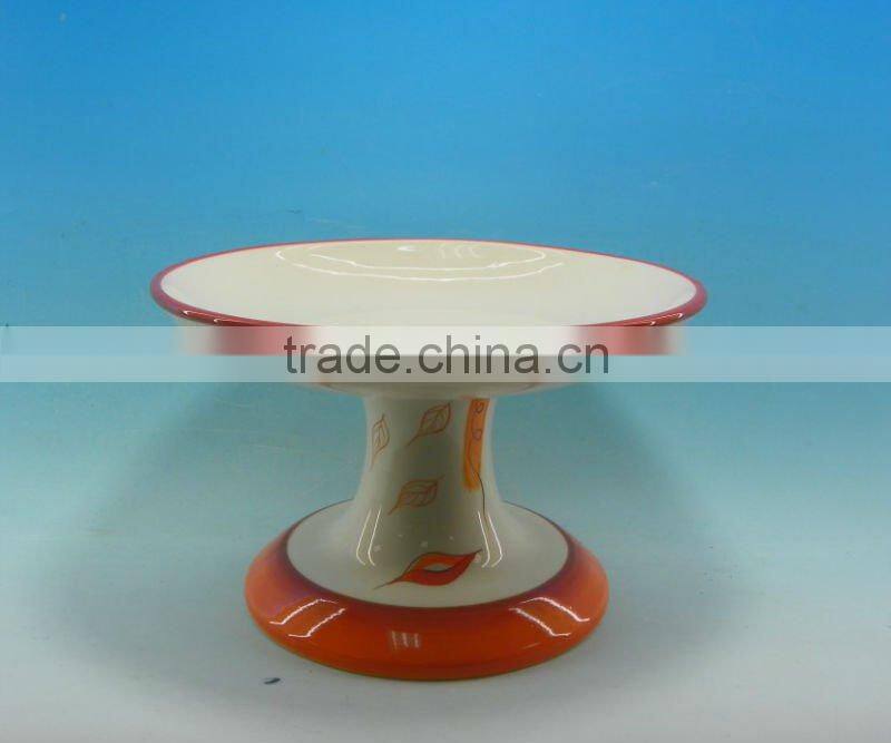 Colorful round ceramic cake stand