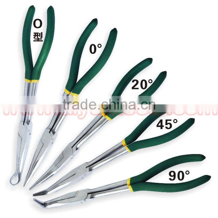 11" 280mm Auto Pliers Carry Pouch Auto Pliers Long Reach 45-Degree Bent Long Nose Pliers