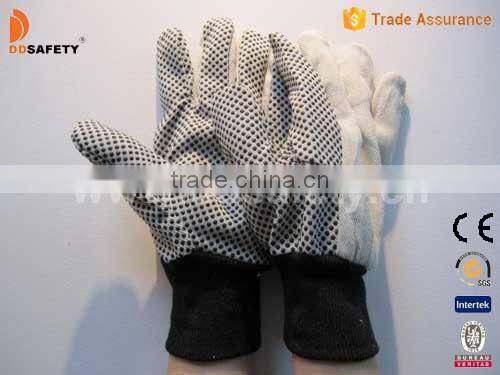 DDSAFETY 2017 Canvas Work Glove With Cotton Drill Black Dots On Palm
