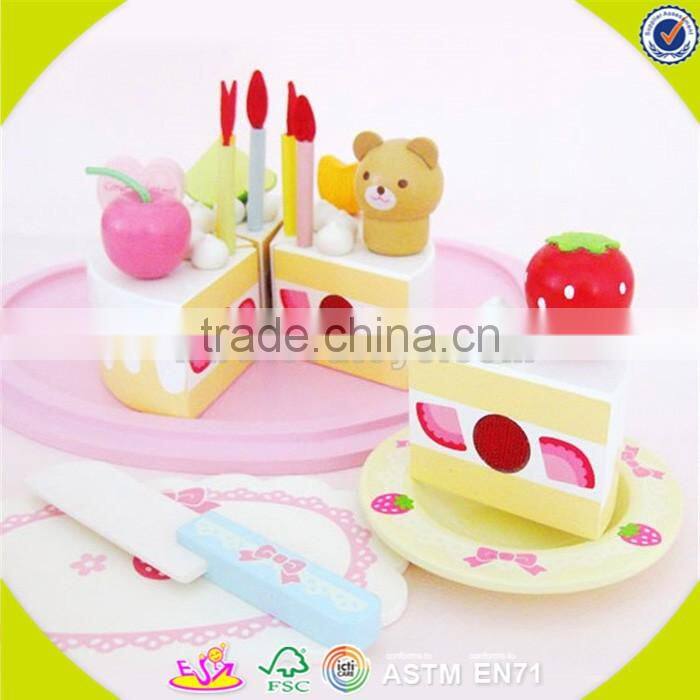 wholesale baby wooden desserts cake toy, popular kids wooden desserts cake toy, lovely children wooden birthday cake W10B102