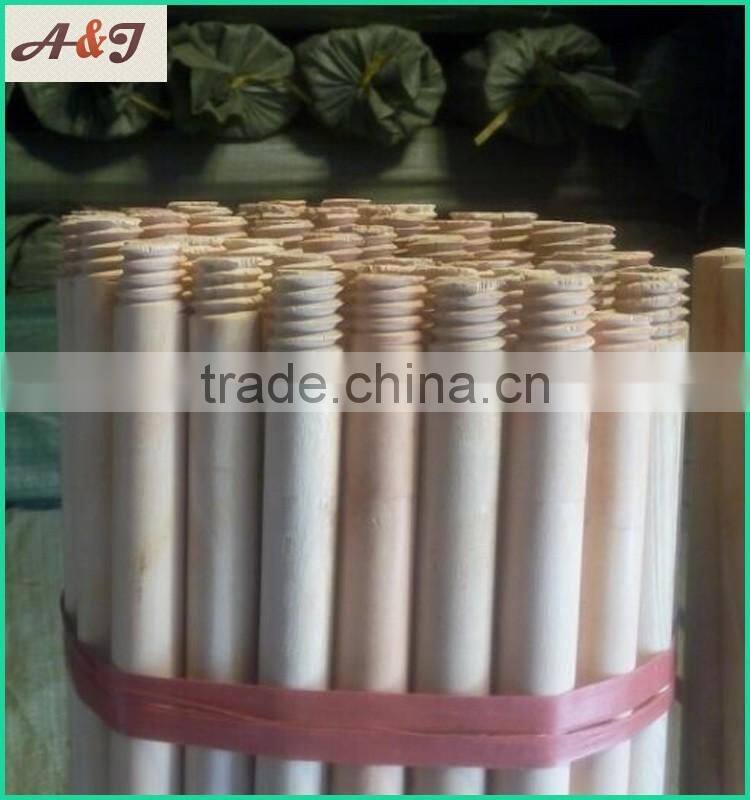 plain wood stick, broom stick with italian thread