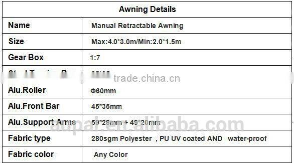Classical tenda da balcone, electric retractable awnings