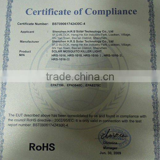 Solar mosquito killer light