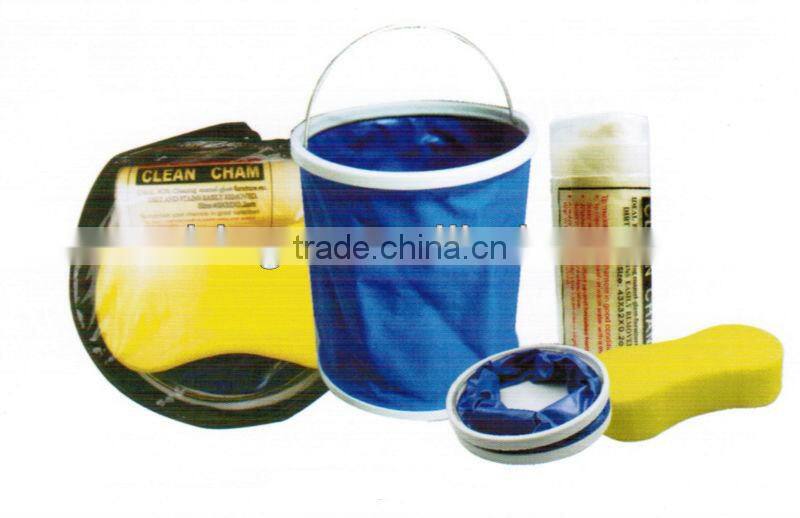 4 pcs Car Cleaning Kit With Flodable Bucket