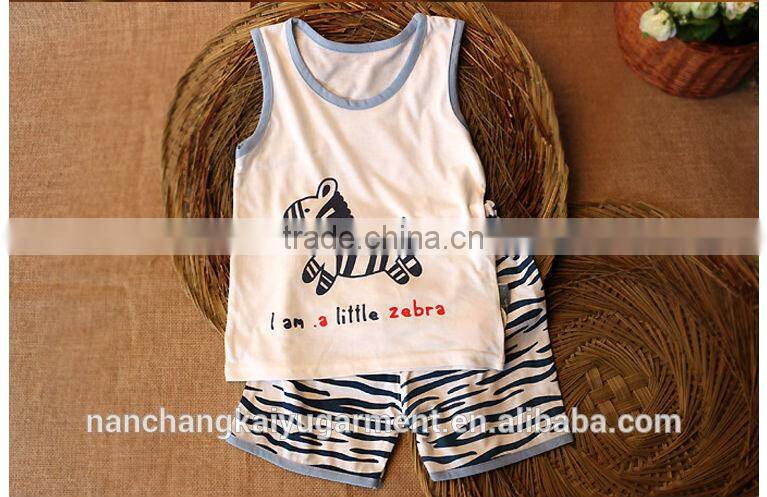2014 children summer animal print cotton clothing sets