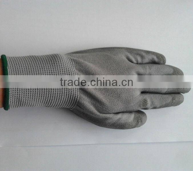 2013 Guage grey Nylon PU palm fit Gloves