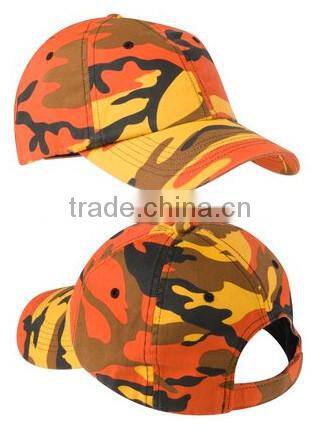 100% Cotton Twill Baseball Camo Low Profile Camouflage Caps Pink Camo Baseball Cap Blank Orange Camo Caps Wholesale