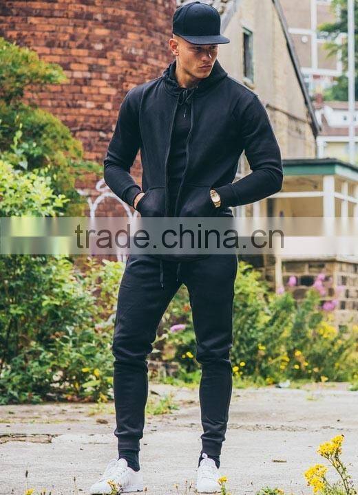 cheap custom hoodie tracksuit slim fit plain tracksuit