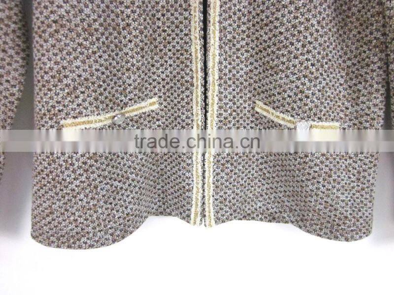 middle age woman computer knit jacquard cardigan sweater